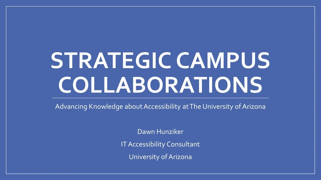 strategic campus collaborations