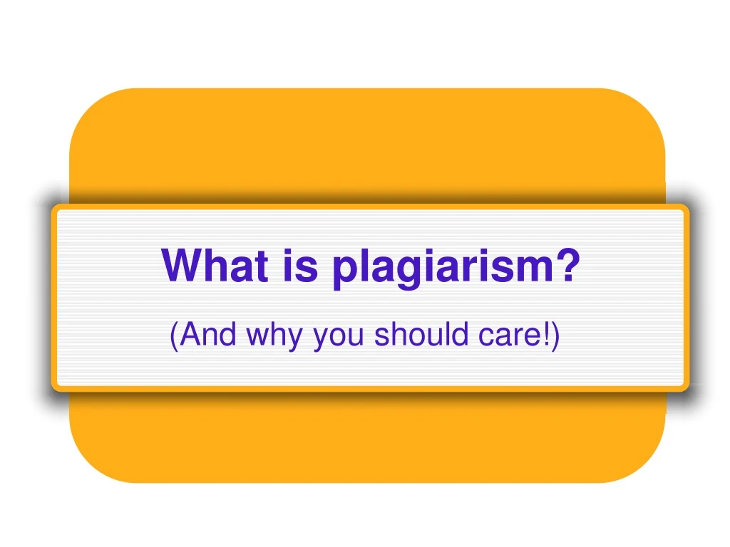 what is plagiarism