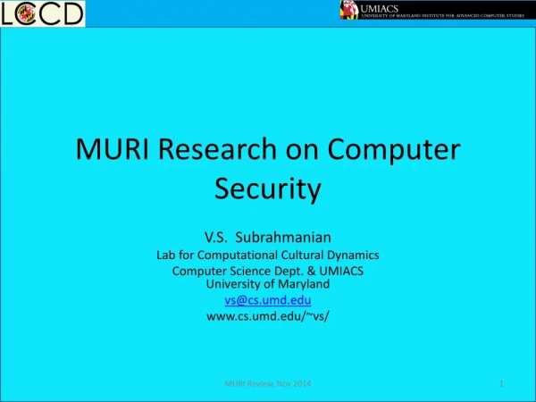MURI Research on Computer Security