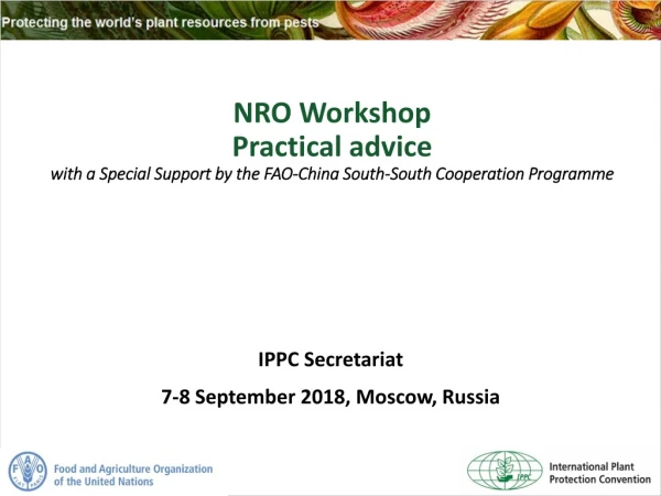 NRO Workshop Practical advice