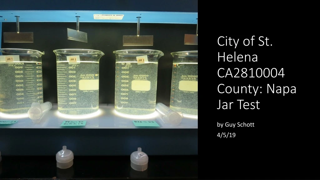 city of st helena ca2810004 county napa jar test