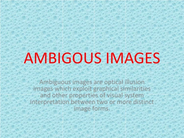 AMBIGOUS IMAGES