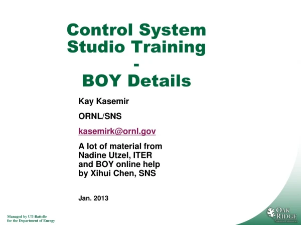 Control System Studio Training - BOY Details