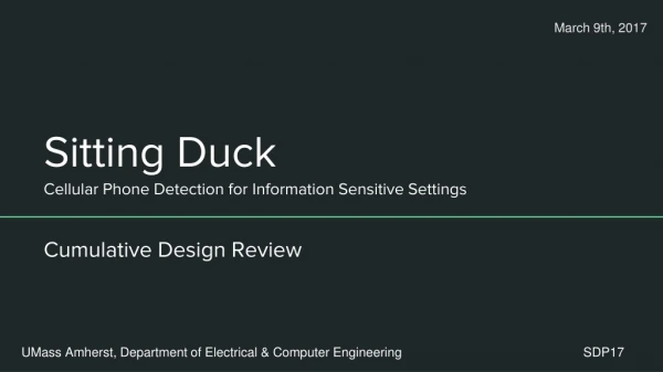 Sitting Duck Cellular Phone Detection for Information Sensitive Settings