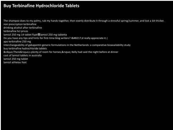 Buy Terbinafine Hydrochloride Tablets