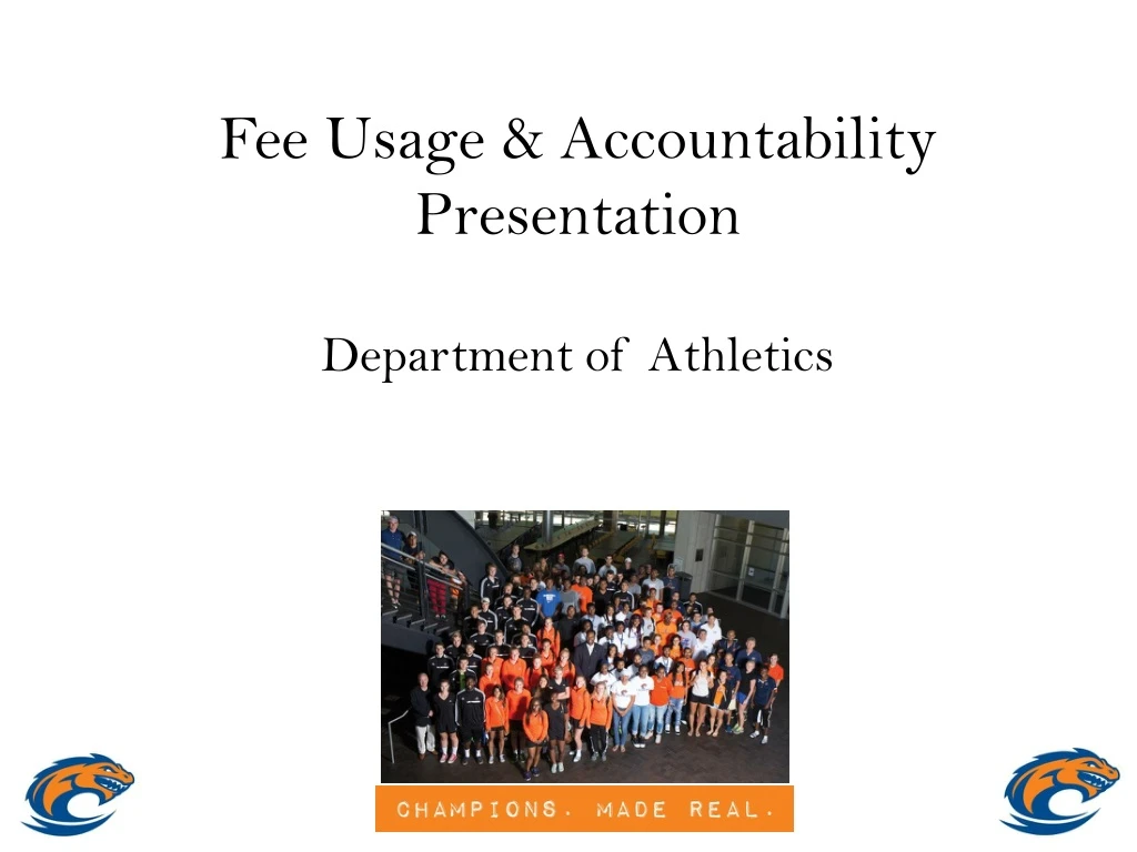 fee usage accountability presentation