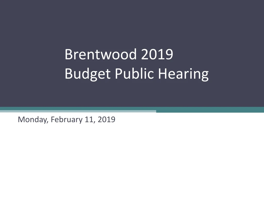 brentwood 2019 budget public hearing