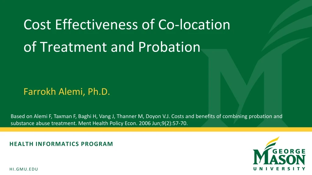cost effectiveness of co location of treatment
