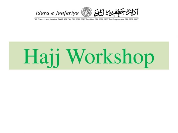 Hajj Workshop