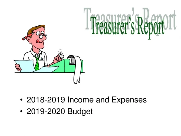 2018-2019 Income and Expenses 2019-2020 Budget