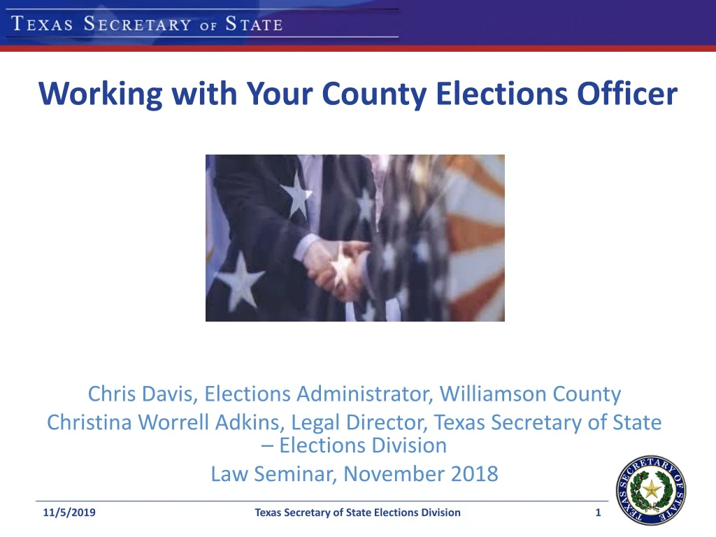 working with your county elections officer