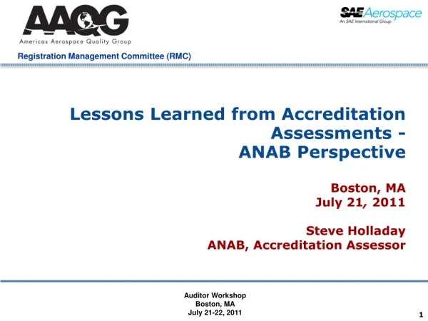 Lessons Learned from Accreditation Assessments - ANAB Perspective