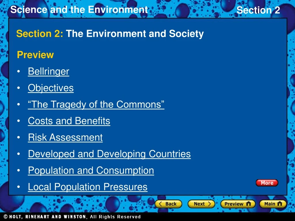 section 2 the environment and society