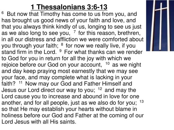 1 Thessalonians 3:6-13