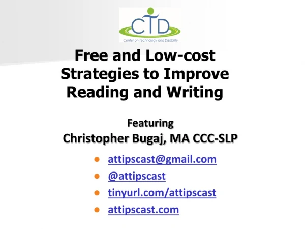 Free and Low-cost Strategies to Improve Reading and Writing