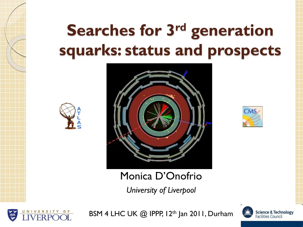 searches for 3 rd generation squarks status and prospects