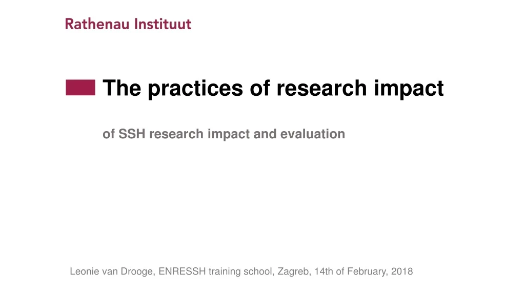 the practices of research impact