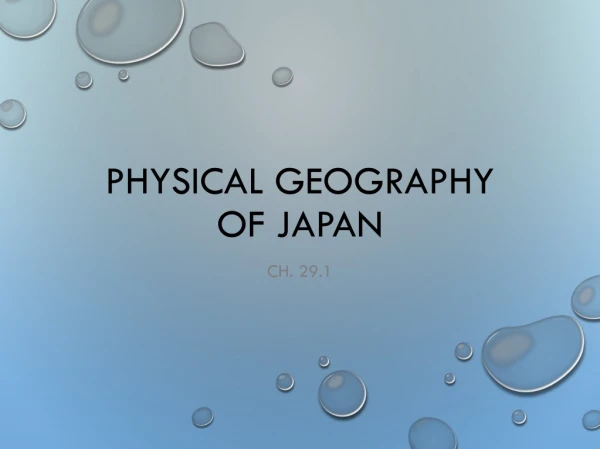 Physical Geography of Japan