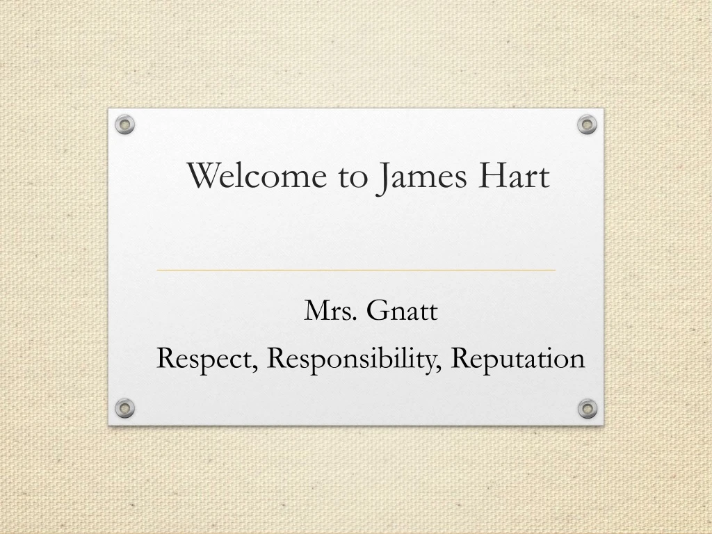 welcome to james hart