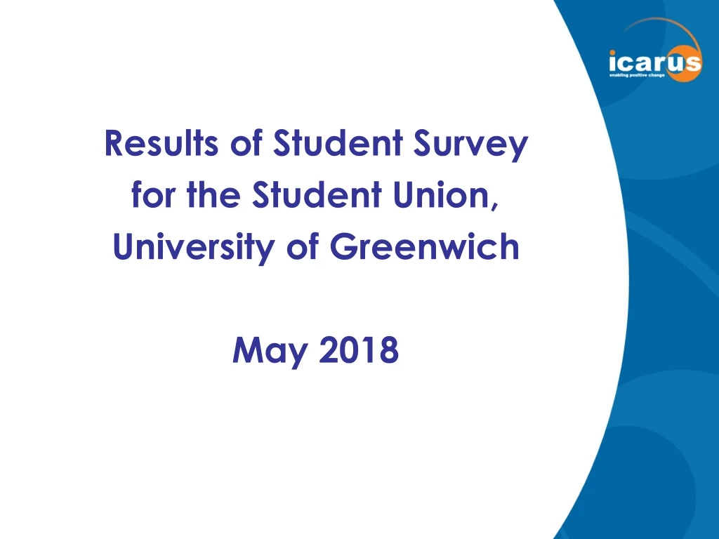 results of student survey for the student union university of greenwich may 2018