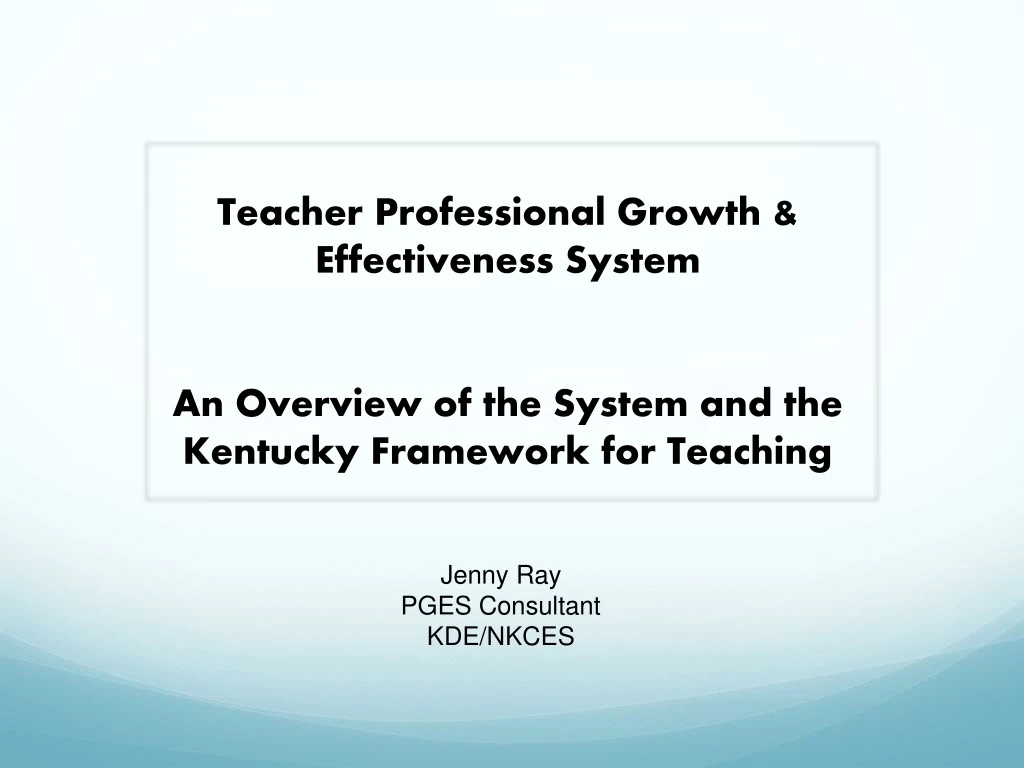 teacher professional growth effectiveness system