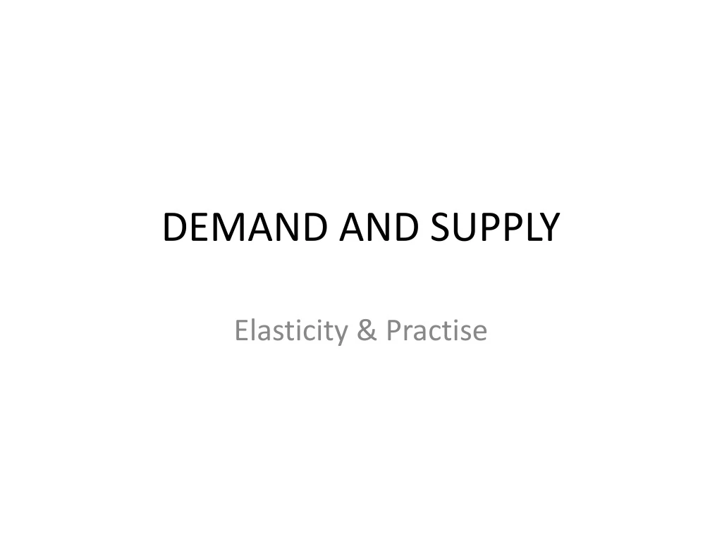 demand and supply