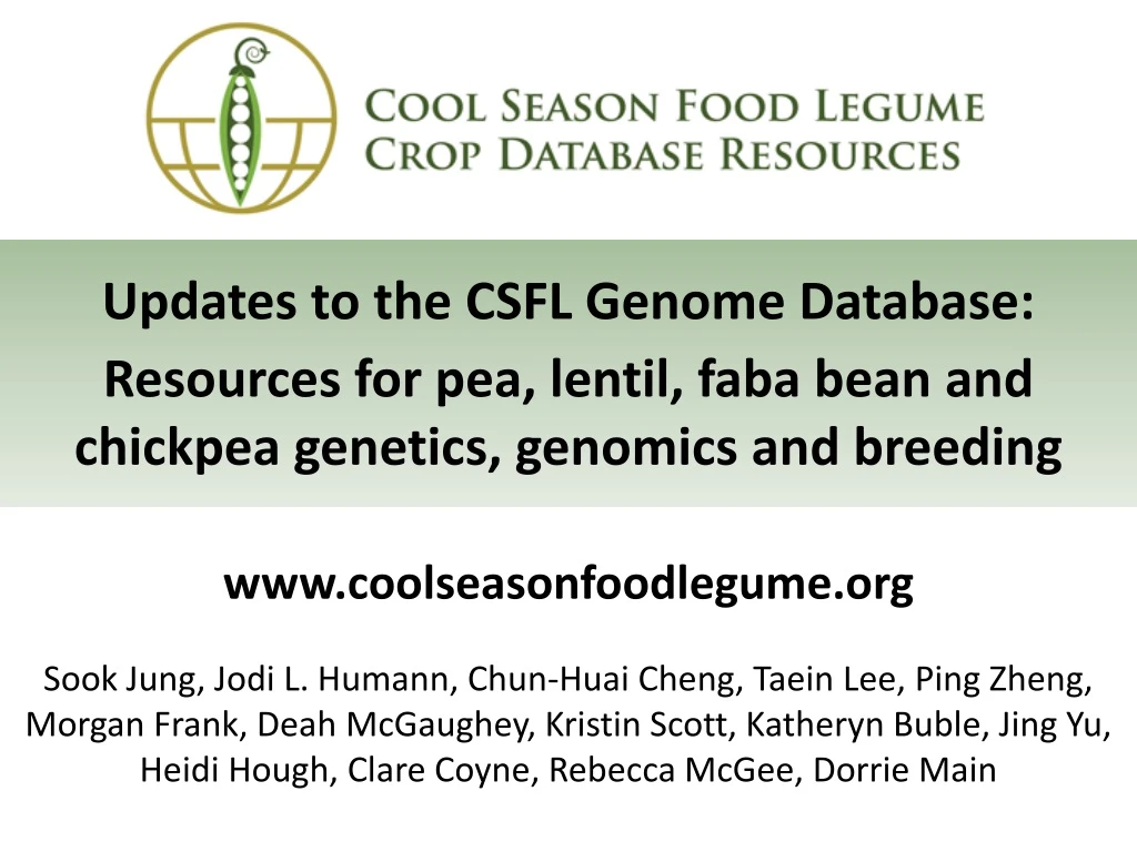 updates to the csfl genome database resources