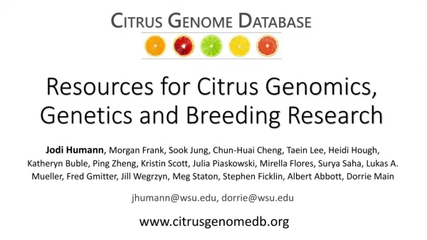 Resources for Citrus Genomics, Genetics and Breeding Research