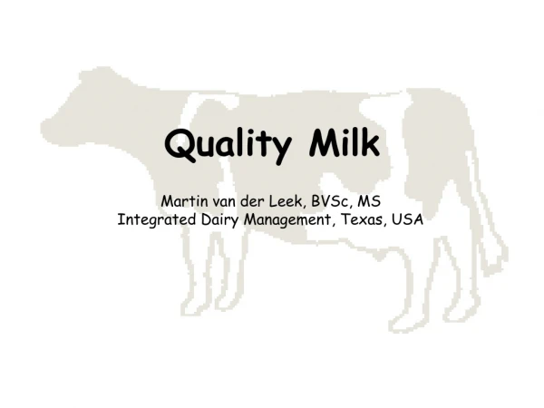 Quality Milk