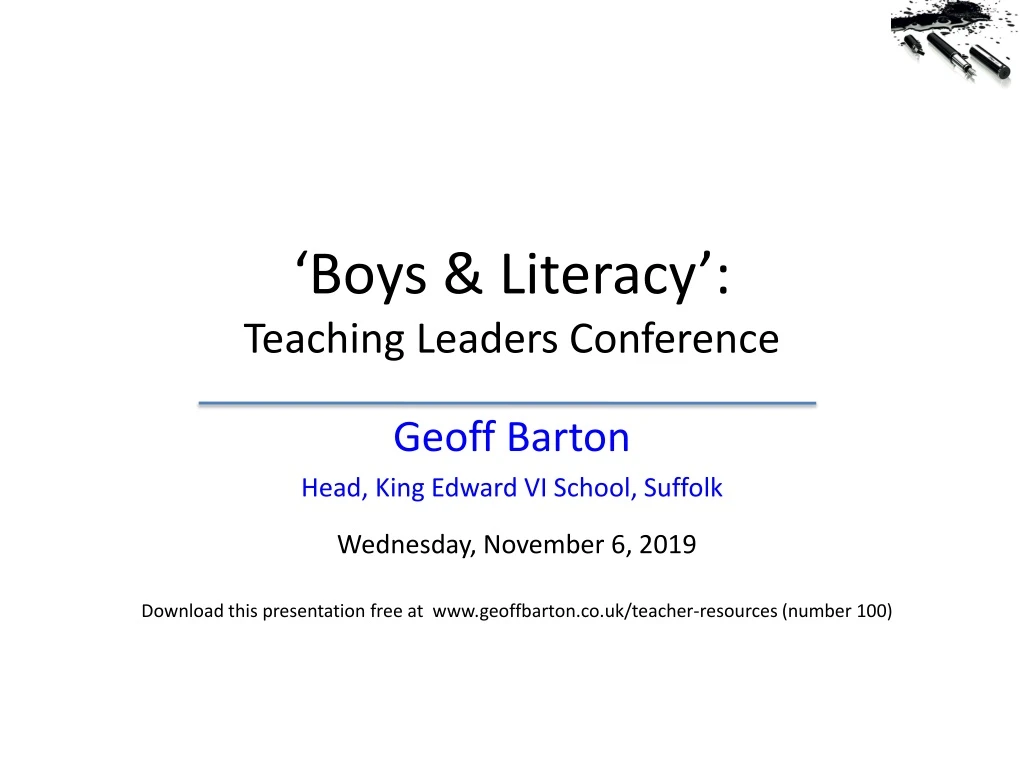 boys literacy teaching leaders conference