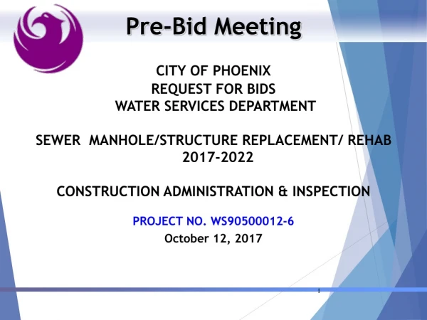CITY OF PHOENIX REQUEST FOR BIDS  WATER SERVICES DEPARTMENT