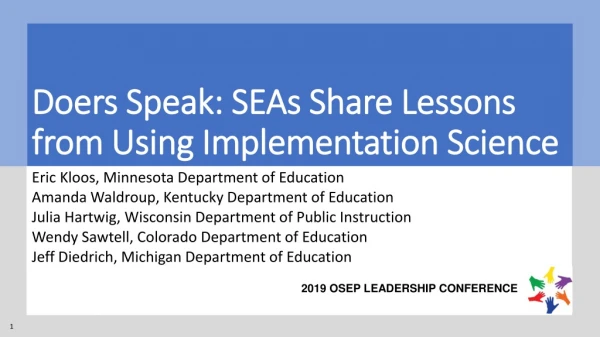 Doers Speak: SEAs Share Lessons from Using Implementation Science