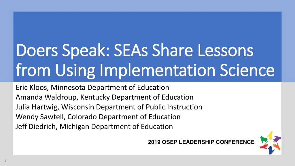 doers speak seas share lessons from using implementation science