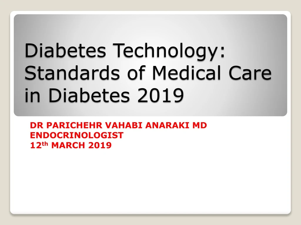 diabetes technology standards of medical care in diabetes 2019