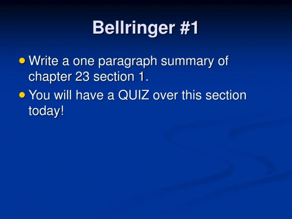 Bellringer #1