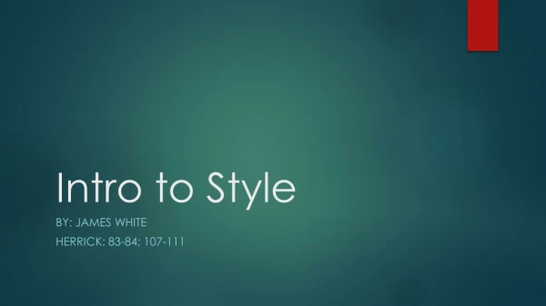 Intro to Style