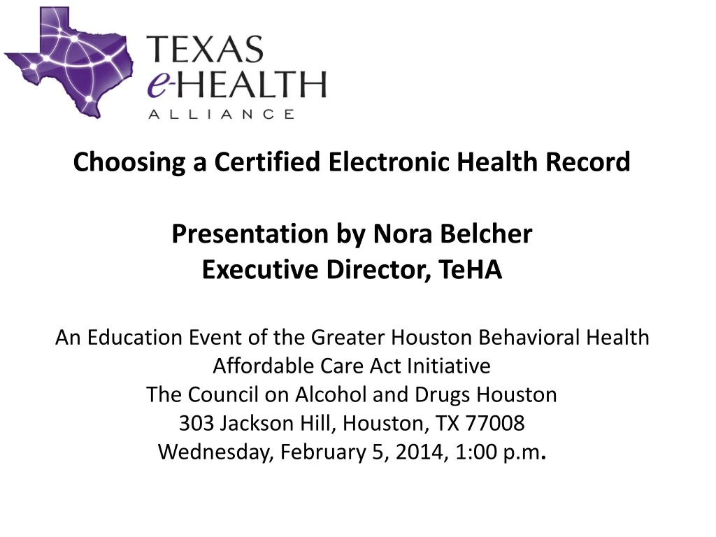 choosing a certified electronic health record