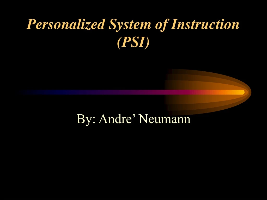 personalized system of instruction psi