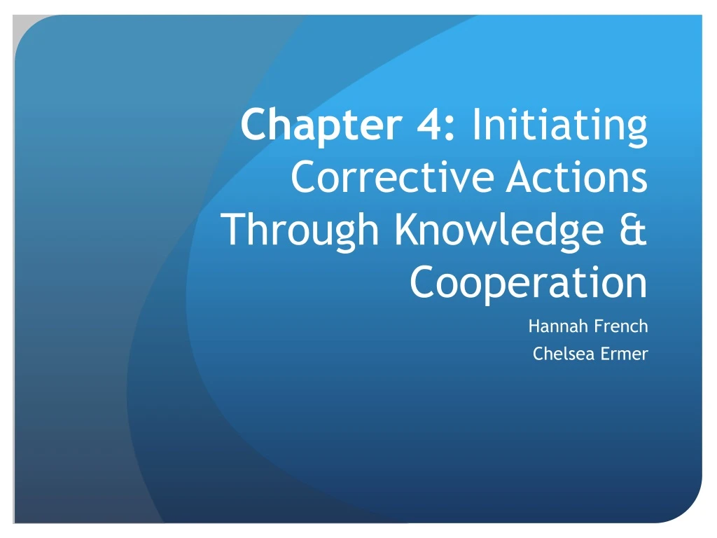 chapter 4 initiating corrective actions through knowledge cooperation