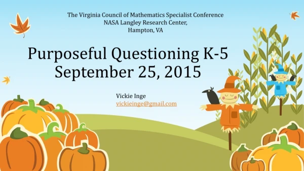 Purposeful Questioning K-5 September 25, 2015