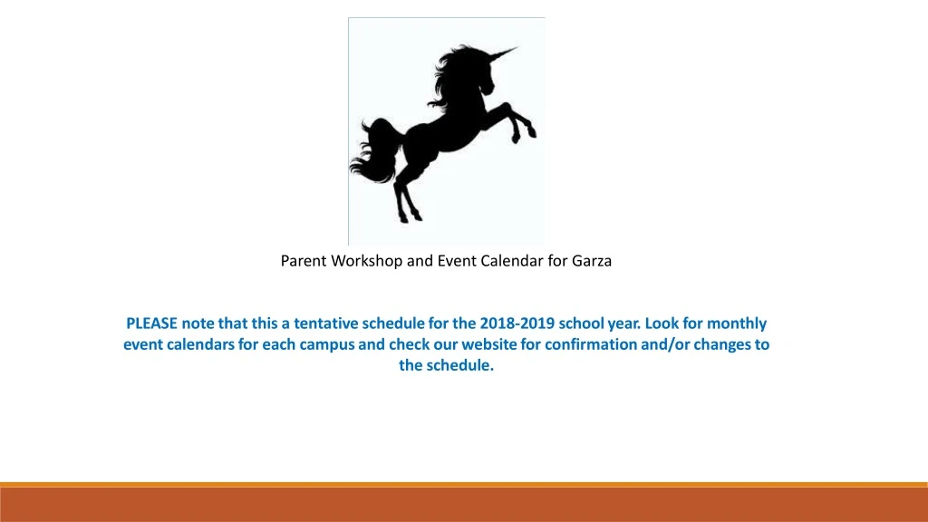 parent workshop and event calendar for garza