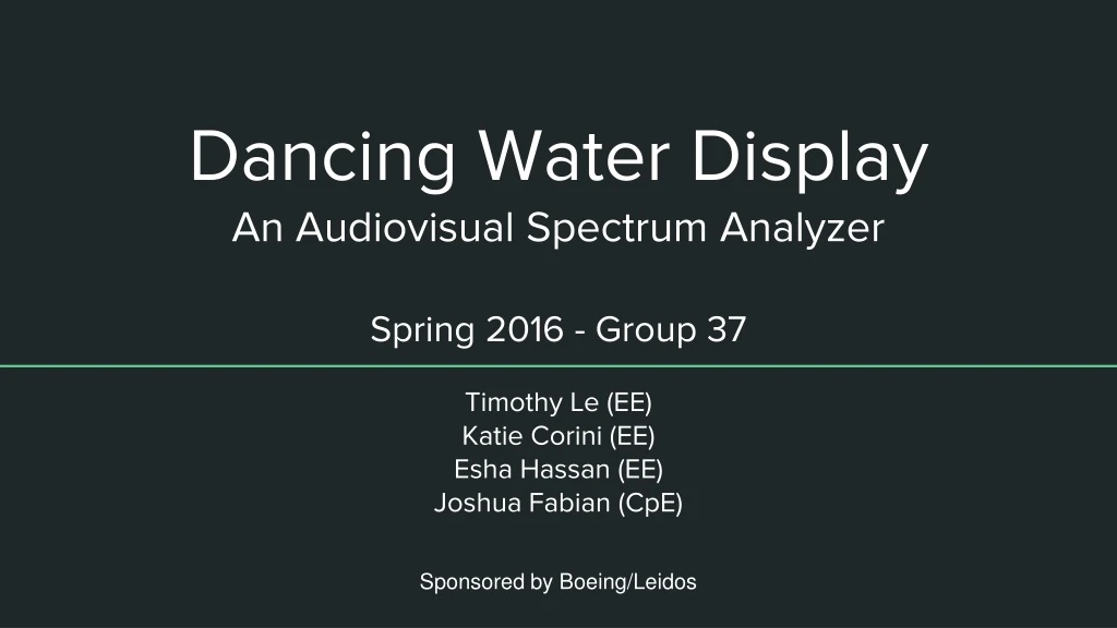 dancing water display an audiovisual spectrum analyzer