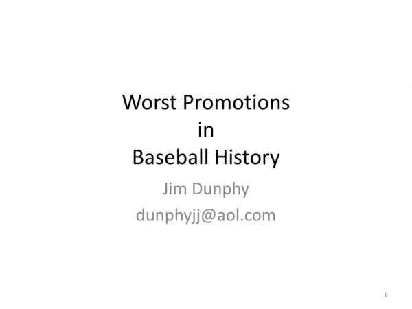 Worst Promotions in Baseball History