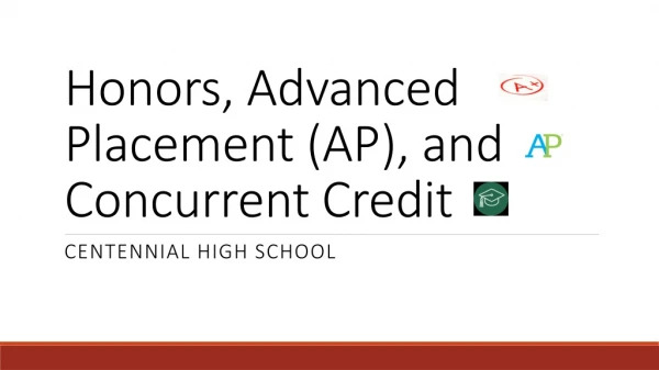 Honors, Advanced Placement (AP), and Concurrent Credit