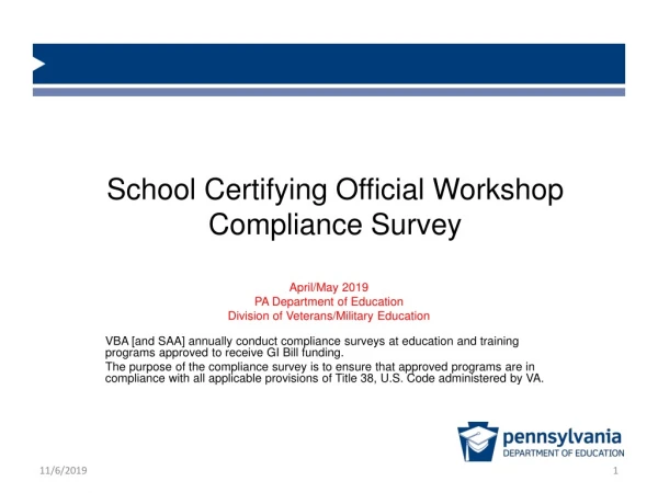 School Certifying Official Workshop Compliance Survey