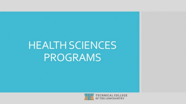HEALTH SCIENCES PROGRAMS