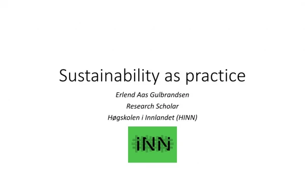 Sustainability as practice