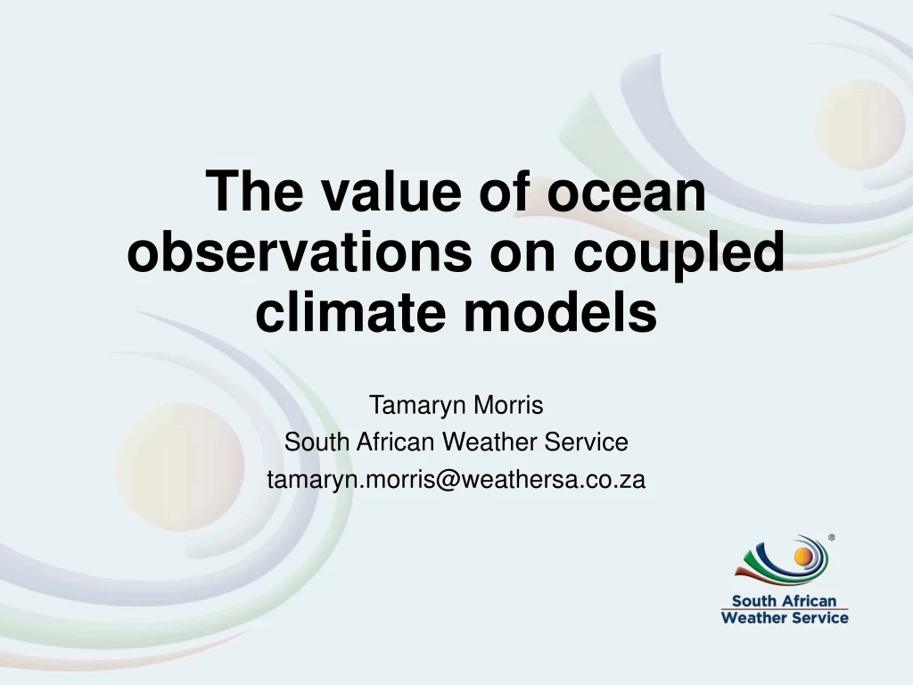 the value of ocean observations on coupled climate models