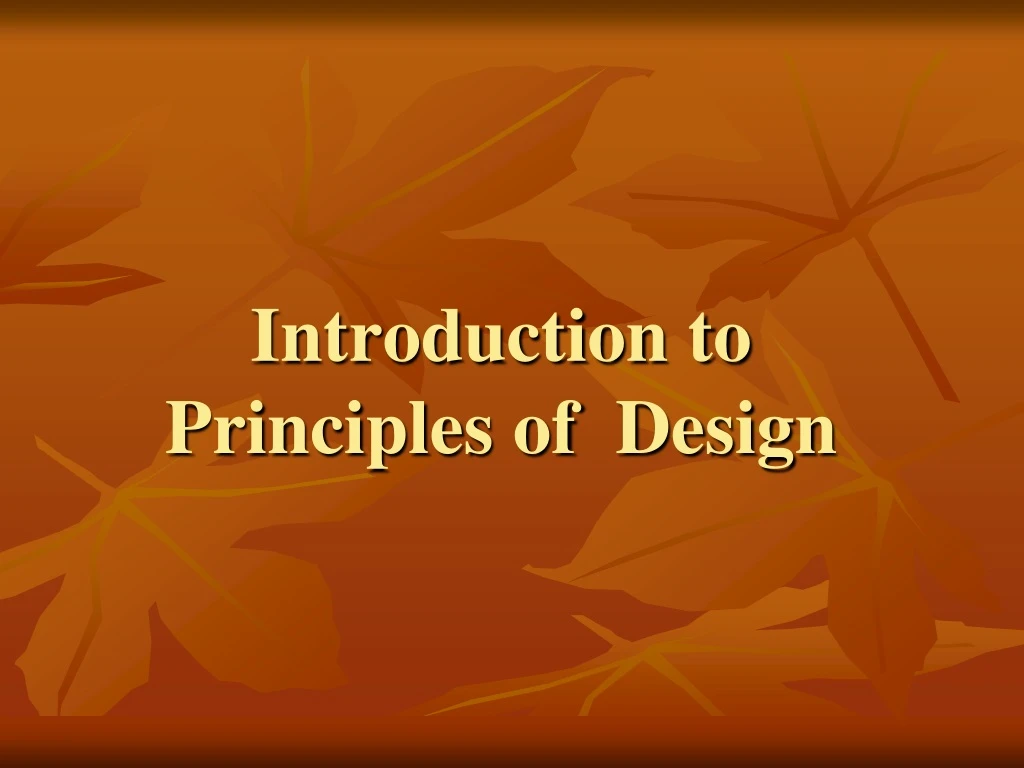 introduction to principles of design