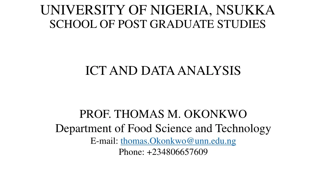 university of nigeria nsukka school of post graduate studies